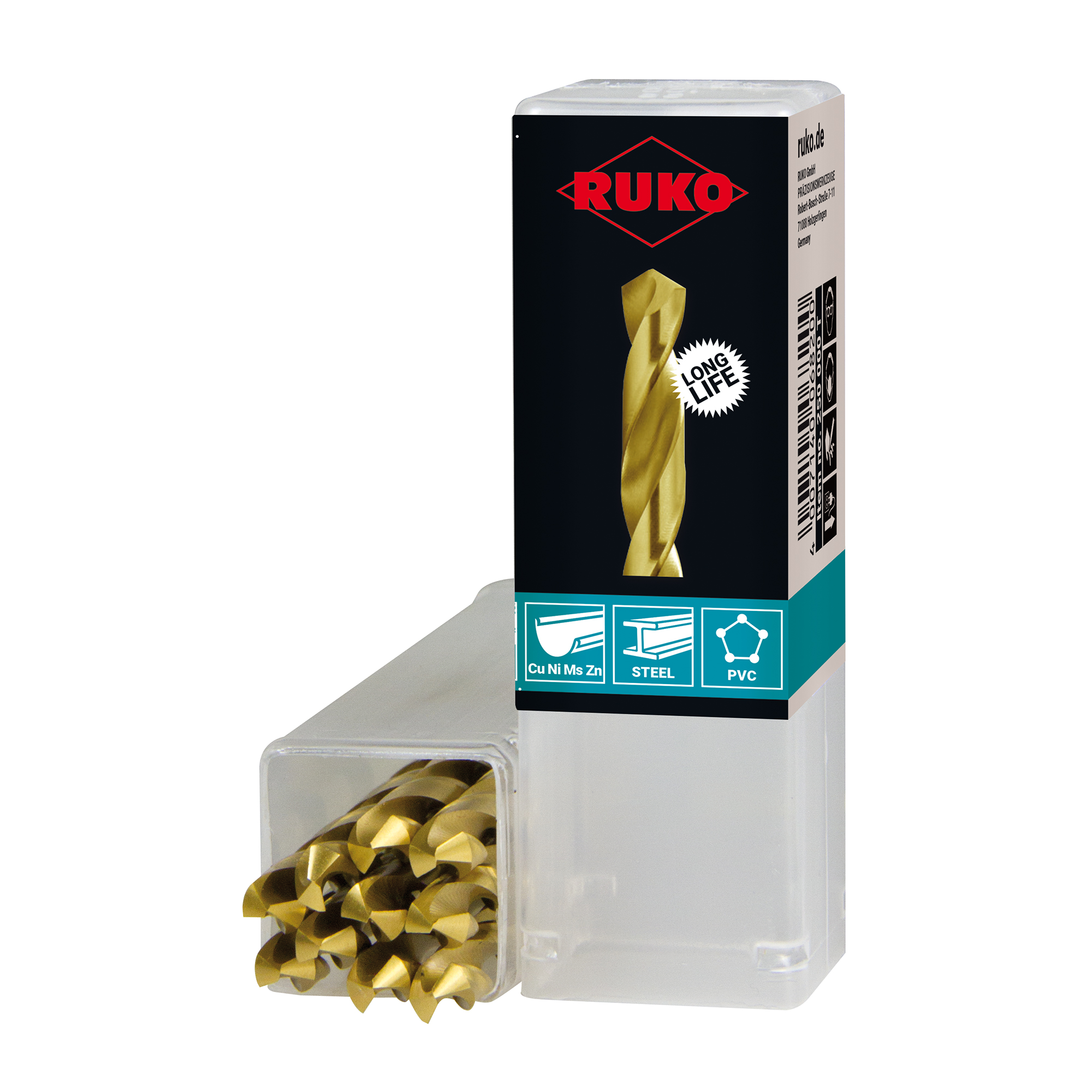 Twist Drill DIN 338 Type N, HSS-G TiN - Ruko